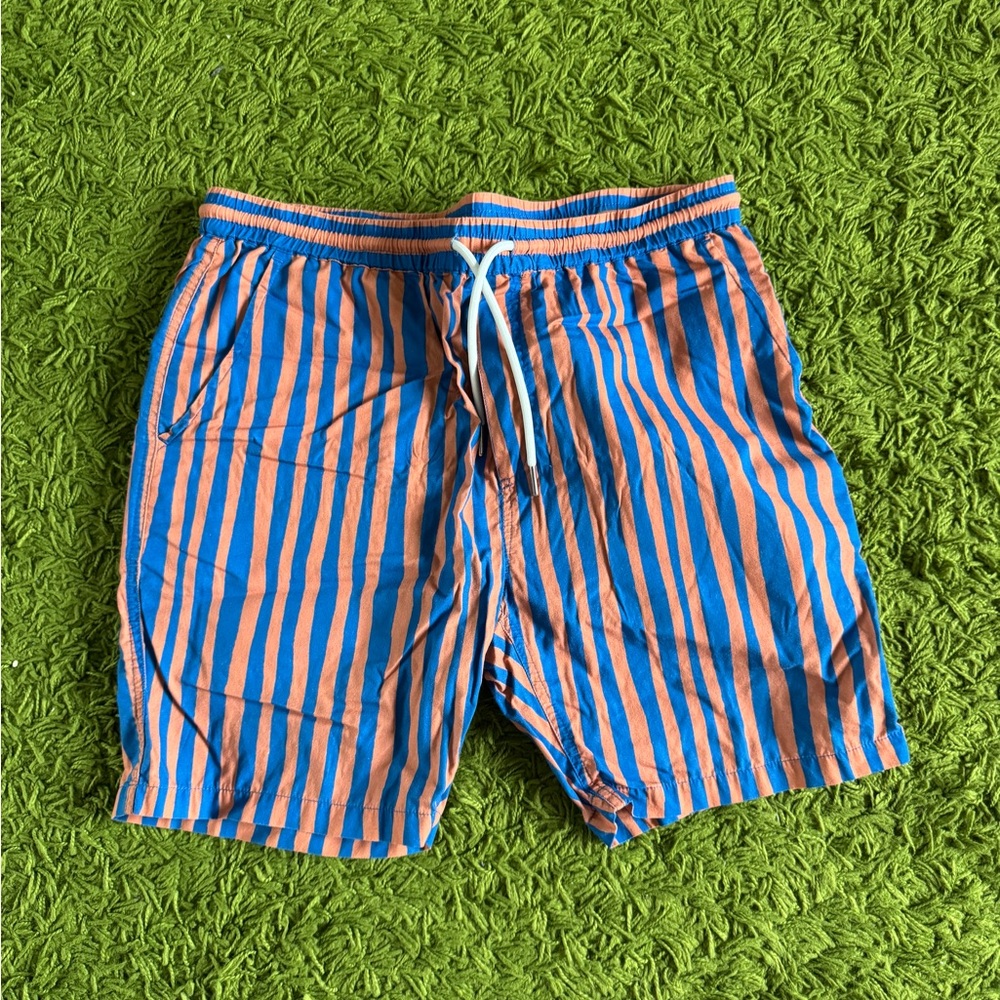 Striped Blue and Orange Men's Shorts
